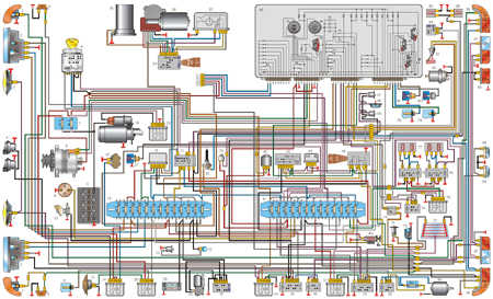 Схема электрооборудования автомобиля ГАЗ-3110 с двигателем ЗМЗ-4062